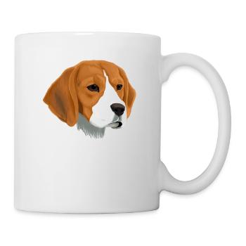 Beagle Hund - Tasse - Weiß - Rechts