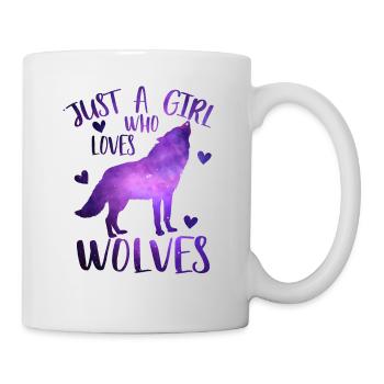 Juste une fille qui aime les loups - Mug blanc - blanc - Droite