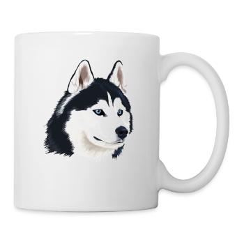 Chien husky - Mug blanc - blanc - Droite