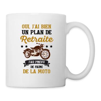 Motard Shirt • Un Plan de Retraite • Motard Cadeau - Mug blanc - blanc - Droite