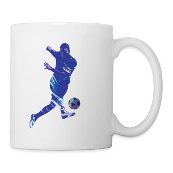 Blauer Fußball - Tasse - Weiß - Rechts