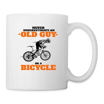 Alter Mann Fahrrad - Tasse - Weiß - Rechts