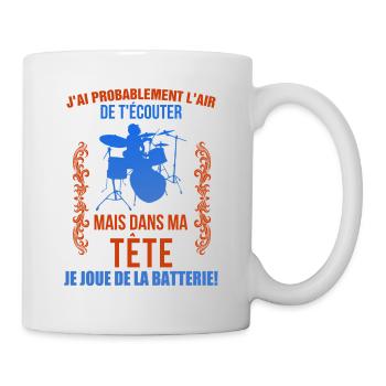 Drummer Shirt • Drums • Musician Gift - Mug - white - Right