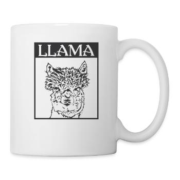 Portrait d'alpaga lama - Mug blanc - blanc - Droite