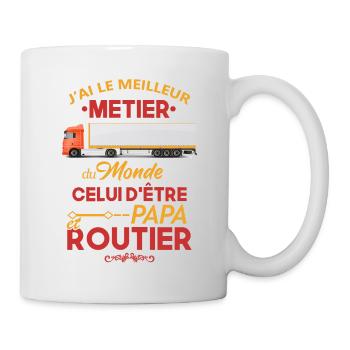 Routier Shirt • Meilleur Metier • Papa Cadeau - Mug blanc - blanc - Droite