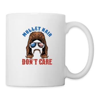 Mullet Hair dont Care Vokuhila T-Shirt Statement - Tasse - Weiß - Rechts