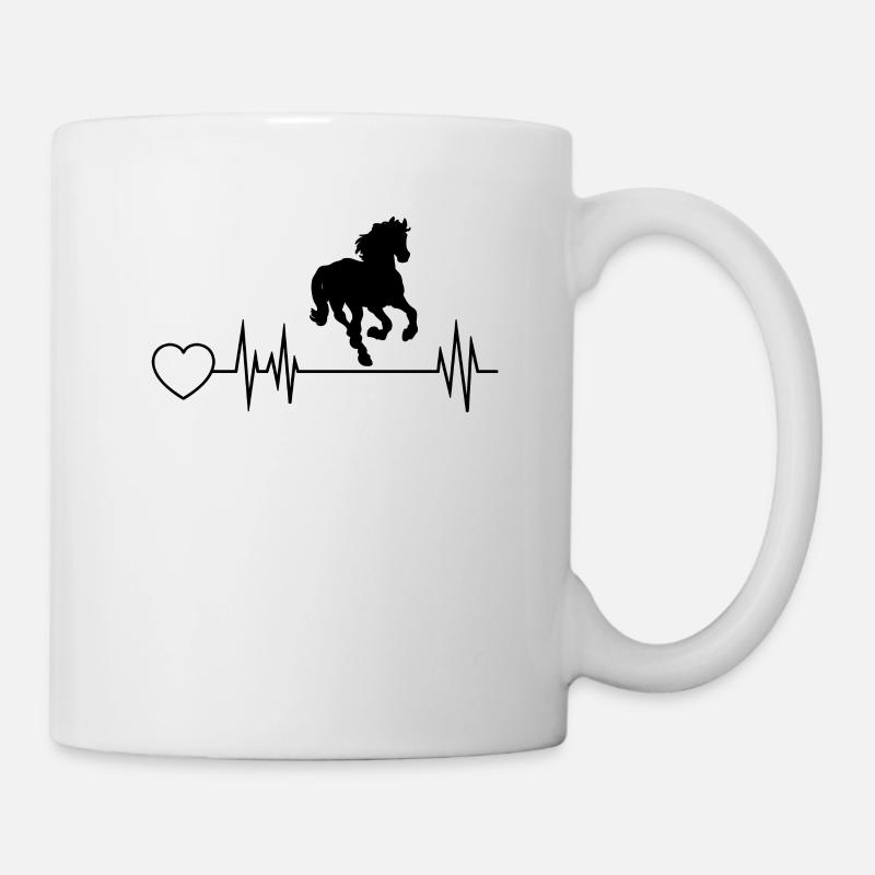 Herzschlag Reiten Pferde - Tasse - Weiß