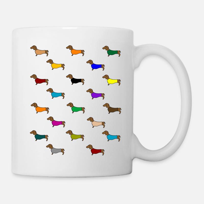 Dachshund pattern - Mug - white