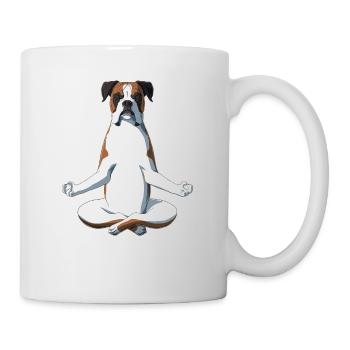 Yoga Boxer Hund - Tasse - Weiß - Rechts