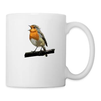 Rotkehlchen Vogel Beobachten Singvögel Geschenk - Tasse - Weiß - Rechts