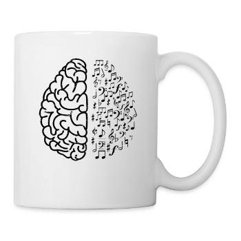 Musiker T-Shirt Musikliebhaber Musik Gehirn - Tasse - Weiß - Rechts