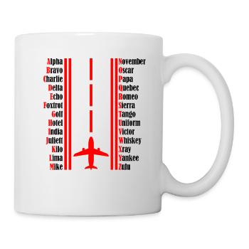 Pilote pilote pilote alphabet - Mug blanc - blanc - Droite