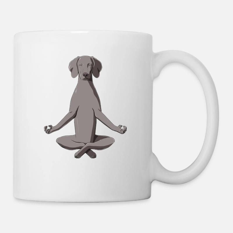 Yoga Weimaraner Hund - Tasse - Weiß