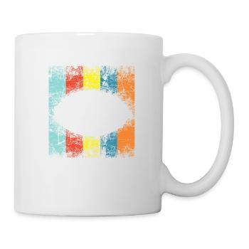 Buntes Rugbyball-Rugby-Team-Trainer-Geschenk - Tasse - Weiß - Rechts