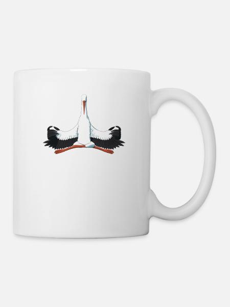 Meditation Storch - Tasse - Weiß