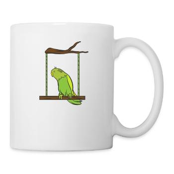 Funny Budgie Parakeet Lover Swing Gift - Mug - white - Right