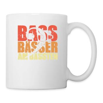 BASS BÄSSER AM BÄSSTEN Bassist Geschenk Spruch - Tasse - Weiß - Rechts