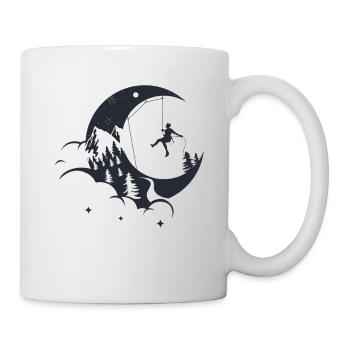 Climbing rock climbing moon - Mug - white - Right