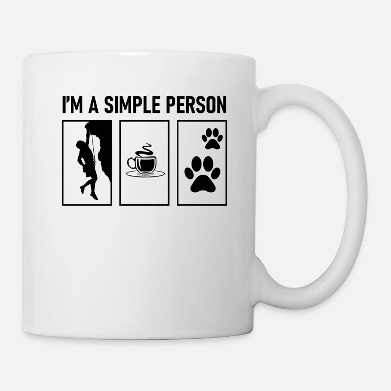I'm a simple person climbing dogs coffee - Mug - white