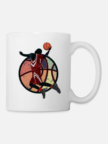 Retro Basketball Basketballspieler Design - Tasse - Weiß