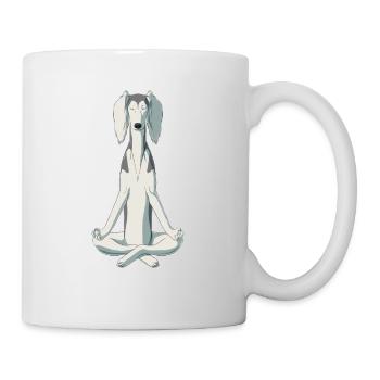 Dog Saluki dog meditate - Mug - white - Right
