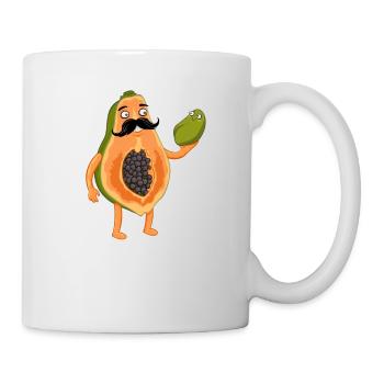 Papaya Lustiges Papa Vater Vegan Vegetarier - Tasse - Weiß - Rechts