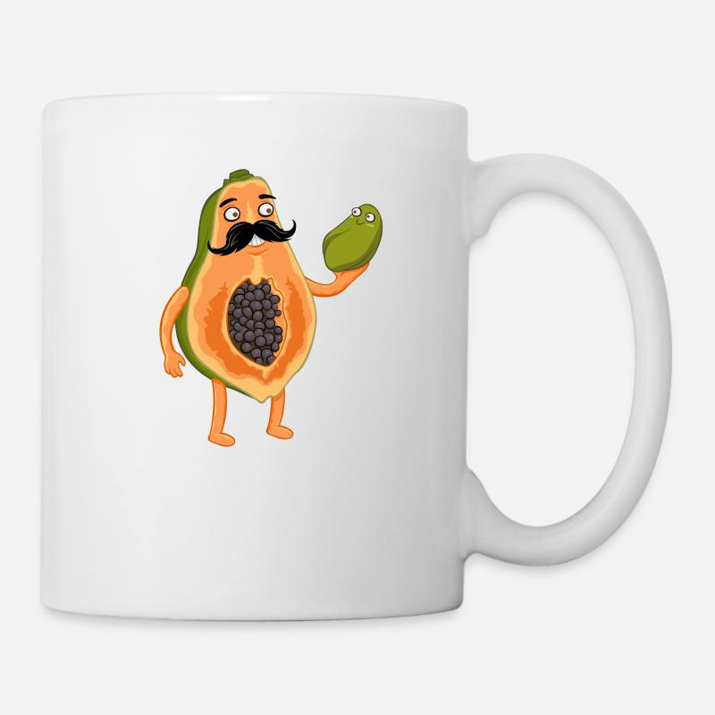 Papaya Funny Dad Father Vegan Vegetarian - Mug - white