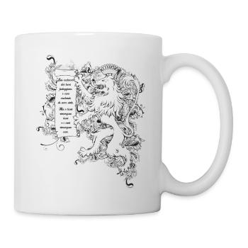 Rampant lion with clear parchment - Mug - white - Right