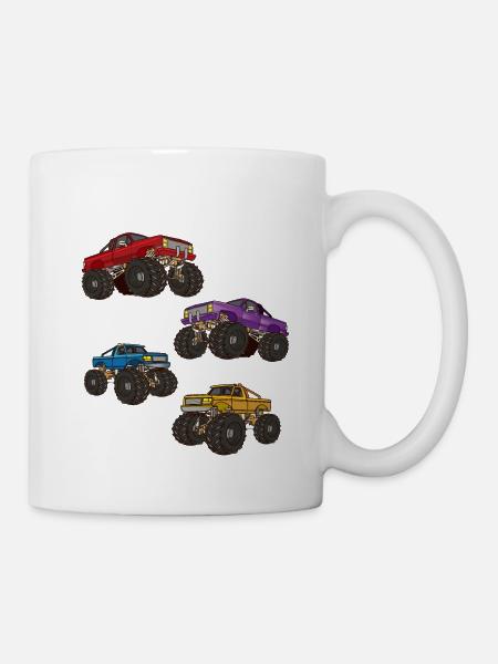 Monster Truck - Four different Monster Trucks - Mug - white