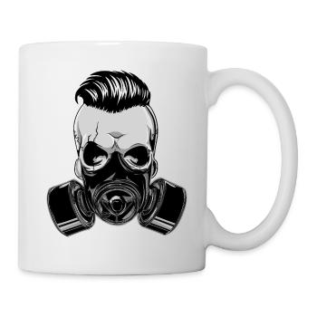 Hipster skull skull with gas mask mask - Mug - white - Right