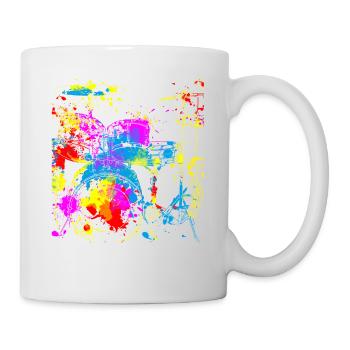 Schlagzeug Musiker Geschenk für Schlagzeuger - Tasse - Weiß - Rechts