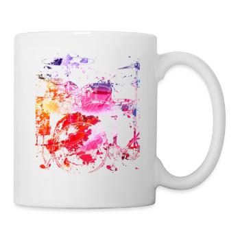 Schlagzeug Musiker Geschenk für Schlagzeuger - Tasse - Weiß - Rechts