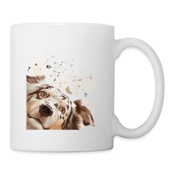 Dog Curious Australian Shepherd Dog - Mug - white - Right
