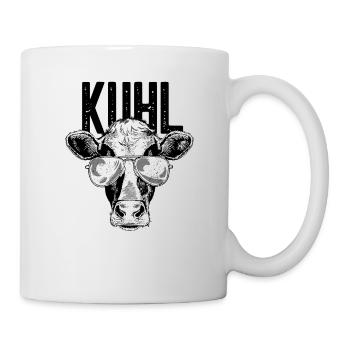 Lustiges Kuhl Kuh Coole Kühe mit Sonnenbrille - Tasse - Weiß - Rechts