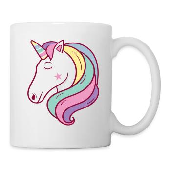 Licorne Tête de licorne colorée - Mug blanc - blanc - Droite