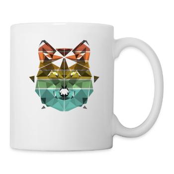 Wolf Gesicht Wölfe Geschenk - Tasse - Weiß - Rechts