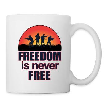 La liberté du don militaire américain n’est jamais gratuite - Mug blanc - blanc - Droite