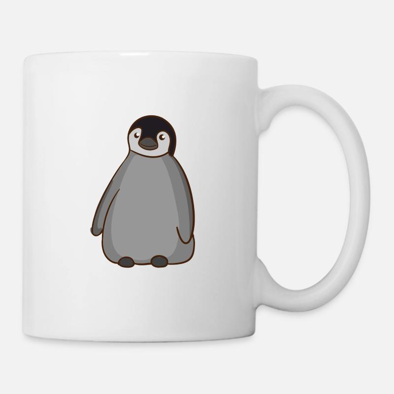 Motif mignon mignon de pingouin gris - Mug blanc - blanc