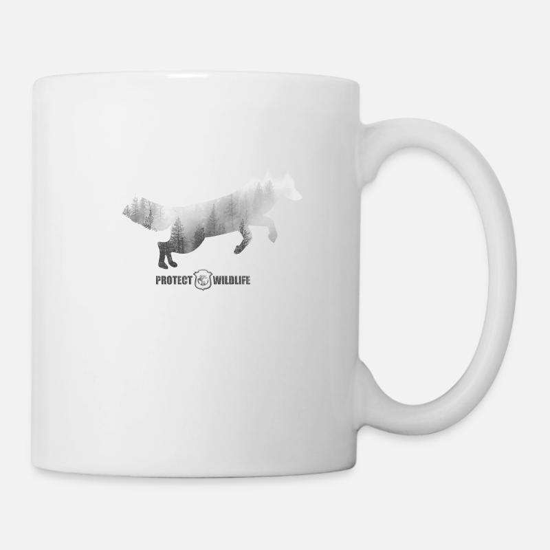 Protect Wildlife - Umweltschutz - Fuchs Silhouette - Tasse - Weiß
