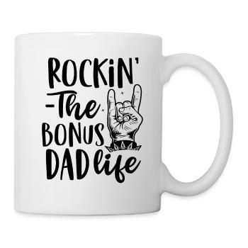 Rocking the bonus dad life - Vatertagsgeschenk - Tasse - Weiß - Rechts