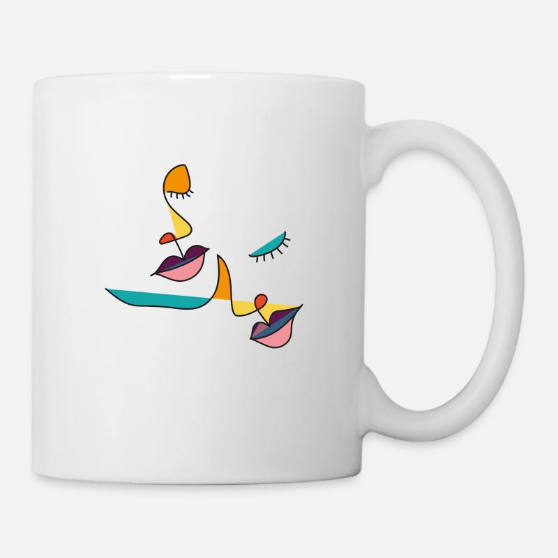 Faces Abstract - Mug - white