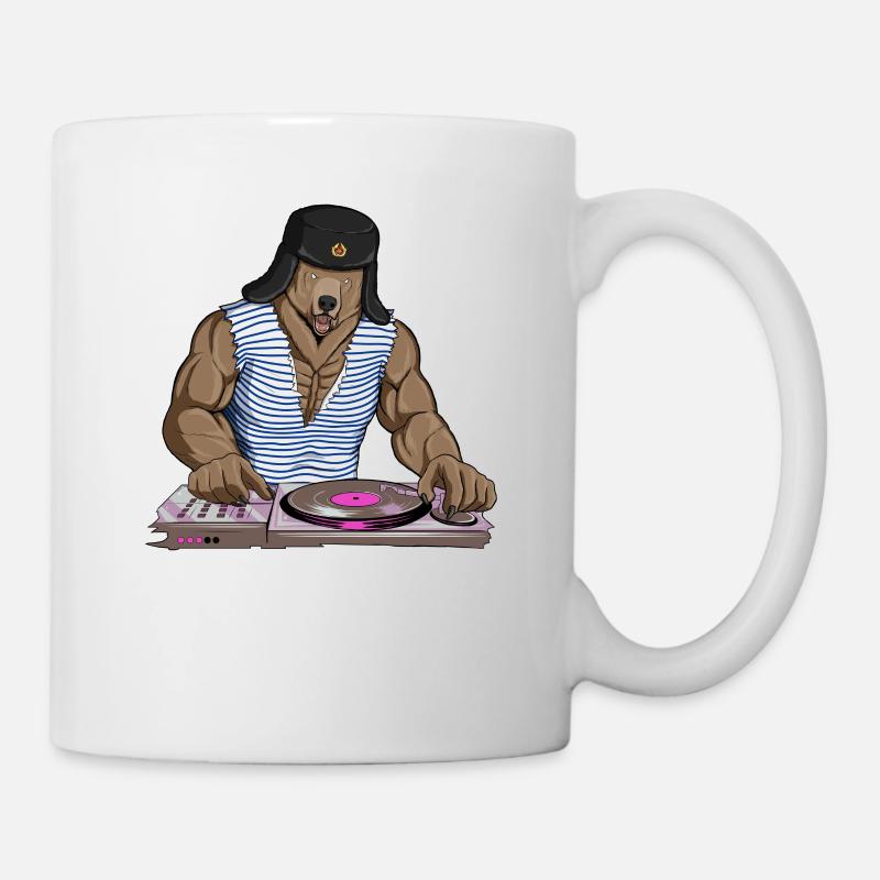 Ours de diskjockey russe - Mug blanc - blanc