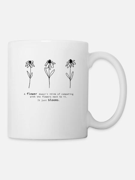 Flowers blossom abstract inspirational - Mug - white