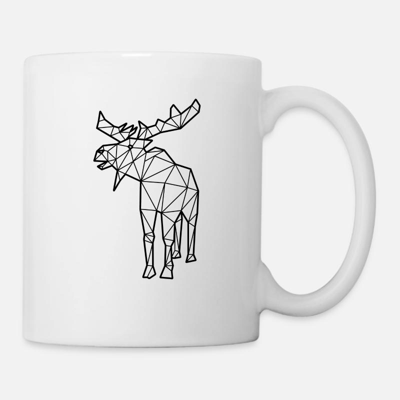 Elch Polygon - Tasse - Weiß