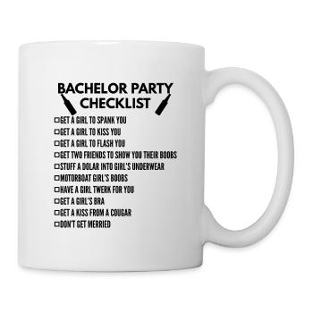 Liste de contrôle de la partie de célibataire - Mug blanc - blanc - Droite