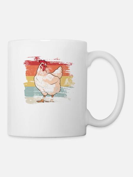 Huhn Retro - Tasse - Weiß