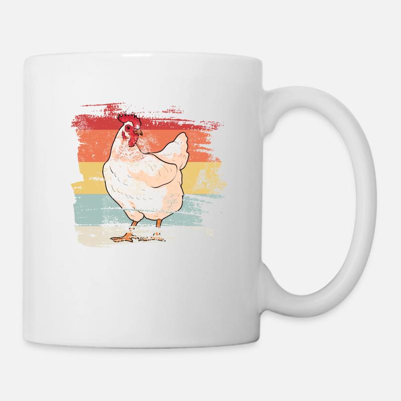 Huhn Retro - Tasse - Weiß