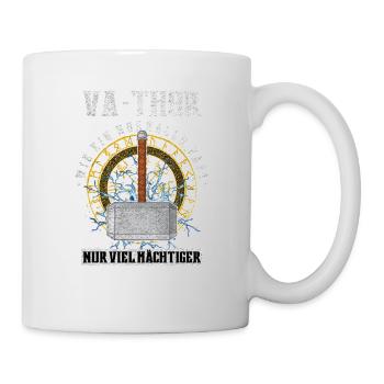 Va-Thor wie ein normaler Papa Nur viel Mächtiger - Tasse - Weiß - Rechts