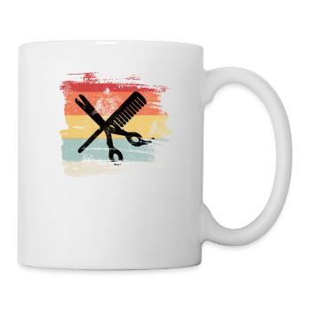 Coiffeur rétro cadeau pour les coiffeurs - Mug blanc - blanc - Droite