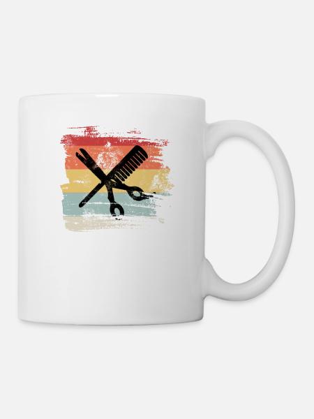 Friseur retro Geschenk für Friseure - Tasse - Weiß